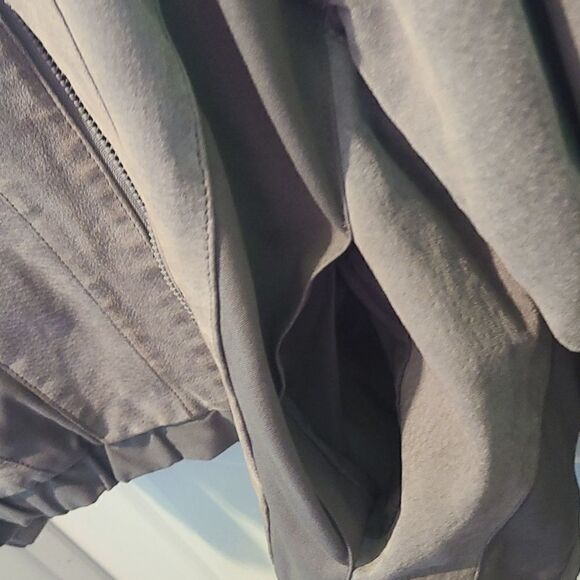 Size 11 Stylman International Grey Cotton and Leather Patchwork Jacket - Picture 4 of 10